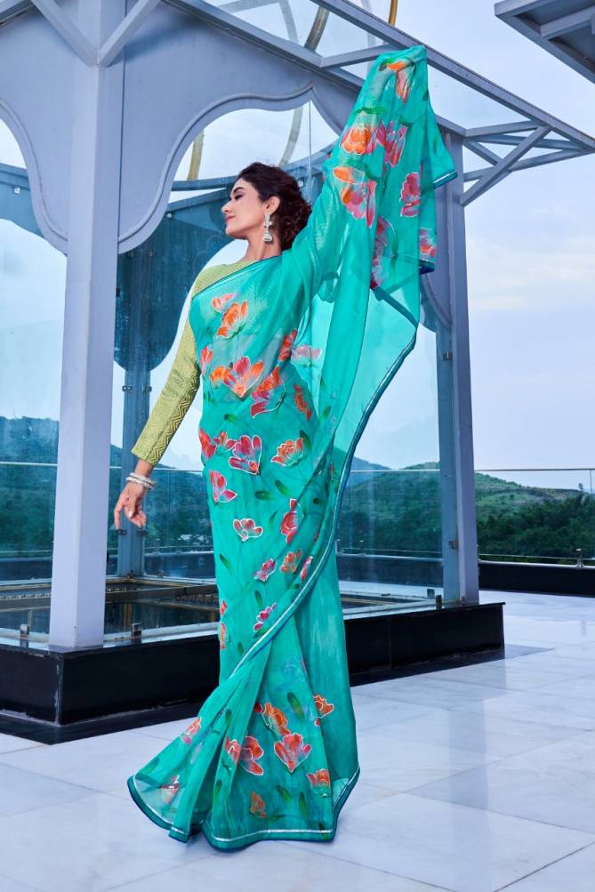 Rajyog Aarohi Organza Party Wear Designer Printed Silk Saree Collection